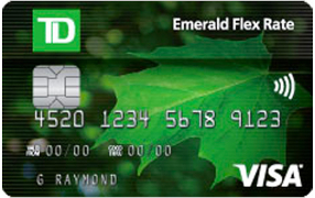 Image of td low rate credit card on the front
